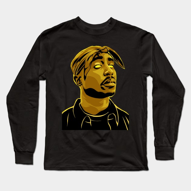 2 Pac Illustration Long Sleeve T-Shirt by Heywids